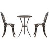 vidaXL Garten Bistro Set 3 pcs Bronze Aluminium