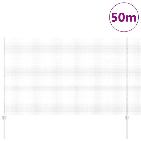 vidaXL Zaun mit Pfosten Silber 1,5 x 50 m Stahl