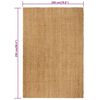 vidaXL Teppich Rechteckig Natur 180x250 cm Jute