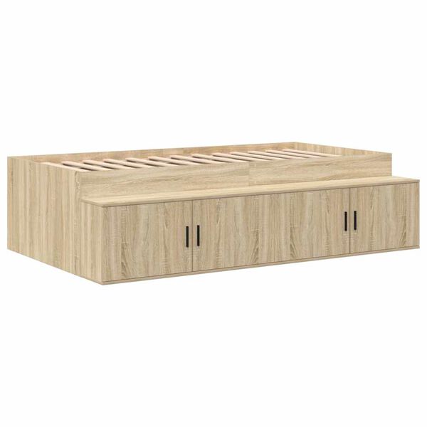 vidaXL Bettrahmen mit Speicher Sonoma-Eiche 90 x 200 cm Holzwerkstoff