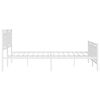 vidaXL Bettgestell mit Kopf- und Fu&szlig;teil Metall Wei&szlig; 193x203 cm