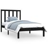 vidaXL Massivholzbett Schwarz Kiefer 90x200 cm