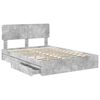 vidaXL Aufbewahrungsbett Beton Grau 150 x 200 cm Holzwerkstoff