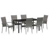 vidaXL Garten Essgruppe 7 pcs Grau Pulverbeschichteter Stahl