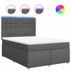 vidaXL Boxspringbett mit Matratze Dunkelgrau 140x190 cm Stoff