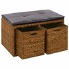 vidaXL Sitzbank mit 2 K&ouml;rben Seegras 71&times;40&times;42 cm Braun