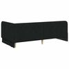 vidaXL Eckbettgestell mit Matratze Schwarz 100 x 200 cm Stoff