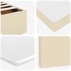 vidaXL Ottoman-Bett mit Matratzen Creme 200x200 cm Stoff