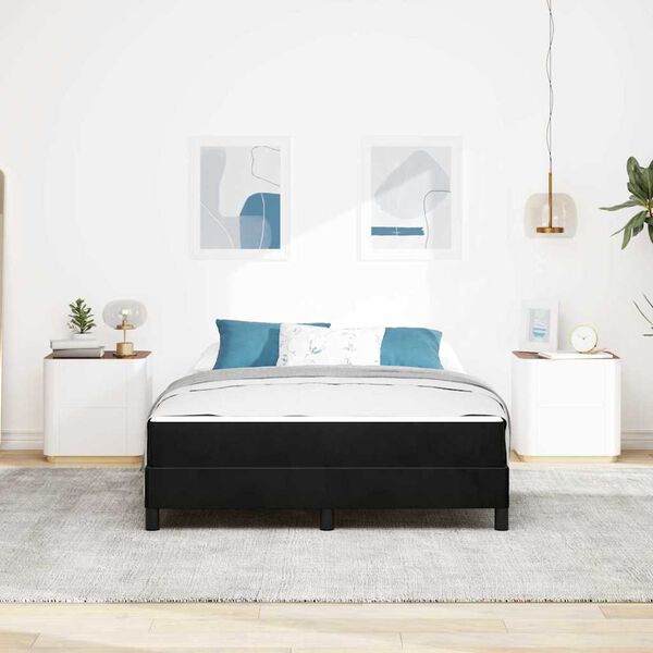 vidaXL Boxspringbett mit Matratze Schwarz 140 x 200 cm Stoff