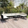vidaXL 11-tlg. Garten-Lounge-Set mit Auflagen Poly Rattan Schwarz