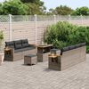 vidaXL Gartensofa-set mit Kissen 13 pcs Grau Poly-Rattan