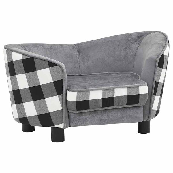 vidaXL Hundesofa Grau 68x38x38 cm Pl&uuml;sch