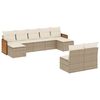 vidaXL 9-tlg. Garten-Sofagarnitur mit Kissen Beige Poly Rattan