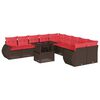 vidaXL 11-teiliges Gartensofa-Set mit Kissen, braun, Polyrattan