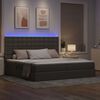 vidaXL Bett mit Stauraum und LED mit LED Taupe 200 x 200 cm Polyester