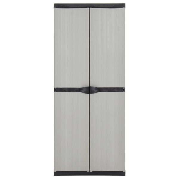 vidaXL Garten-Lagerschrank mit 3 Böden Grau & Schwarz 68x40x168 cm