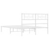 vidaXL Bettgestell mit Kopfteil Metall Wei&szlig; 120x190 cm