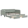 vidaXL Tagesbett Ausziehbar mit Schubladen Hellgrau 100x190 cm Samt
