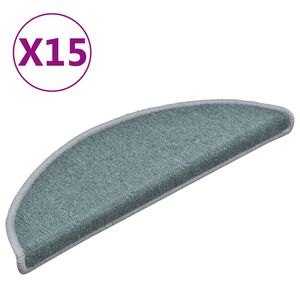 vidaXL Stufenmatten 15 Stk. 56x17x3 cm Seeblau Halbrund