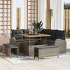 vidaXL Garten-Sofa-Set mit Kissen 8 pcs Grau Poly Rattan