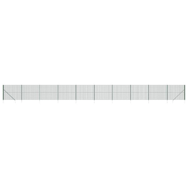 vidaXL Maschendrahtzaun mit Bodenh&uuml;lsen Gr&uuml;n 2x25 m