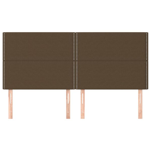 vidaXL Kopfteil Dunkelbraun 200 x 5 x 118/128 cm Stoff