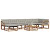 vidaXL Outdoor-Sofagarnitur mit Kissen 8 pcs Nat&uuml;rlich und Hellgrau