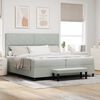vidaXL Boxspringbett mit Matratze Hellgrau 200 x 200 cm Samt