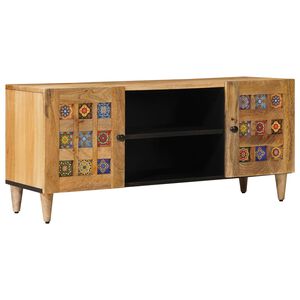 vidaXL TV-Schr&auml;nk mit Regal Natur 105 x 33,5 x 46 cm Massivholz Mango