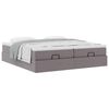 vidaXL Ottoman-Bett mit Matratzen Grau 200x200 cm Kunstleder