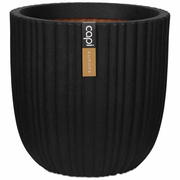 Capi Blumentopf Urban Tube Rund 35x34 cm Schwarz KBLT932