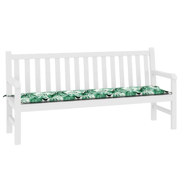 vidaXL Gartenbank-Kissen Floral Gr&uuml;n 180 x 50 x 4 cm Oxford Stoff