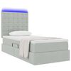 vidaXL Bett mit Stauraum und LED mit LED Hellgrau 90 x 190 cm Samt