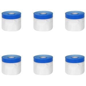 vidaXL Abdeckfolie mit Klebeband 6 Stk. Transparent und Blau
