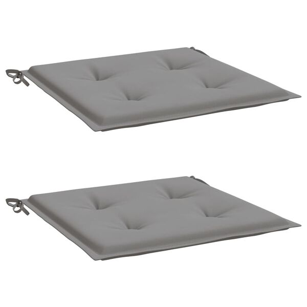 vidaXL Gartenstuhl-Kissen 2 Stk. Grau 50x50x4 cm Oxford-Gewebe