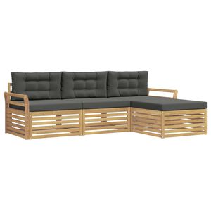 vidaXL Outdoor-Sofagarnitur 4 Stk. Wei&szlig; und Anthrazit