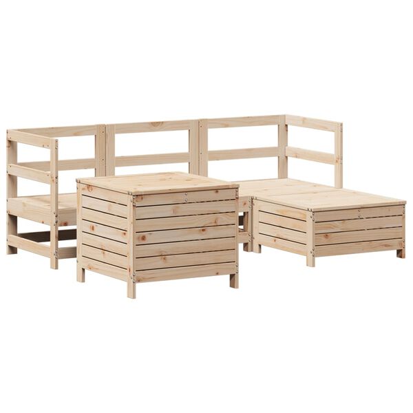 vidaXL 5-tlg. Garten-Sofagarnitur Massivholz Kiefer