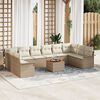 vidaXL Garten-Sofa-Set mit Kissen mit Speicher 11 pcs Beige und Creme