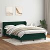 vidaXL Boxspringbett mit Matratze Dunkelgr&uuml;n 160x210 cm Samt