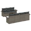 vidaXL Gartensofa-set mit Kissen mit Speicher 8 pcs Grau Poly-Rattan