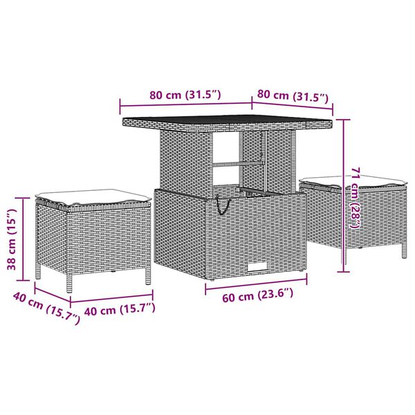 vidaXL Gartensofa-set mit Kissen 8 pcs Beige Poly-Rattan