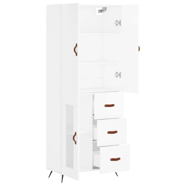 vidaXL Highboard Wei&szlig; 69,5x34x180 cm Holzwerkstoff