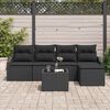 vidaXL Sofa Set mit Kissen mit Speicher 6 pcs Schwarz Poly-Rattan
