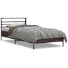 vidaXL Bettgestell Braun Eichen-Optik 90x190 cm Holzwerkstoff Metall