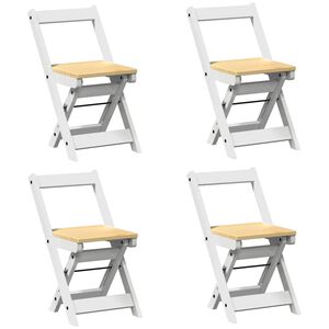vidaXL Klappst&uuml;hle, 4 St&uuml;ck, Modell &bdquo;Corona&ldquo;, wei&szlig;, Massivholz Kiefer