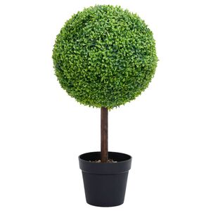 vidaXL K&uuml;nstlicher Buchsbaum mit Topf Kugelform Gr&uuml;n 71 cm