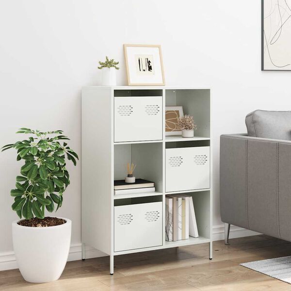 vidaXL Highboard Wei&szlig; 68x39x103,5 cm Stahl