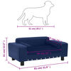 vidaXL Hundesofa Blau 81x43x31 cm Pl&uuml;sch und Kunstleder