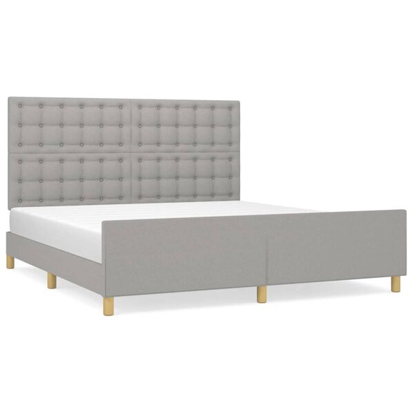 vidaXL Bettgestell ohne Matratze Hellgrau 160x200 cm Stoff