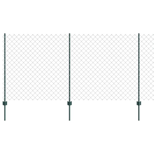 vidaXL Zaun und Pfosten Gr&uuml;n 1,2 x 25 m Stahl